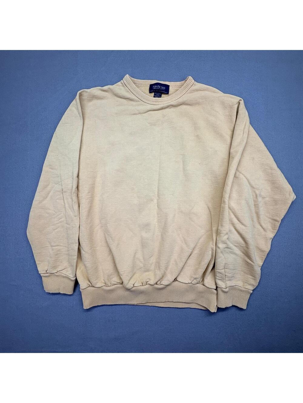 Vintage Non-Fiction Heavy Cotton Sweatshirt Men's Medium Yellow
